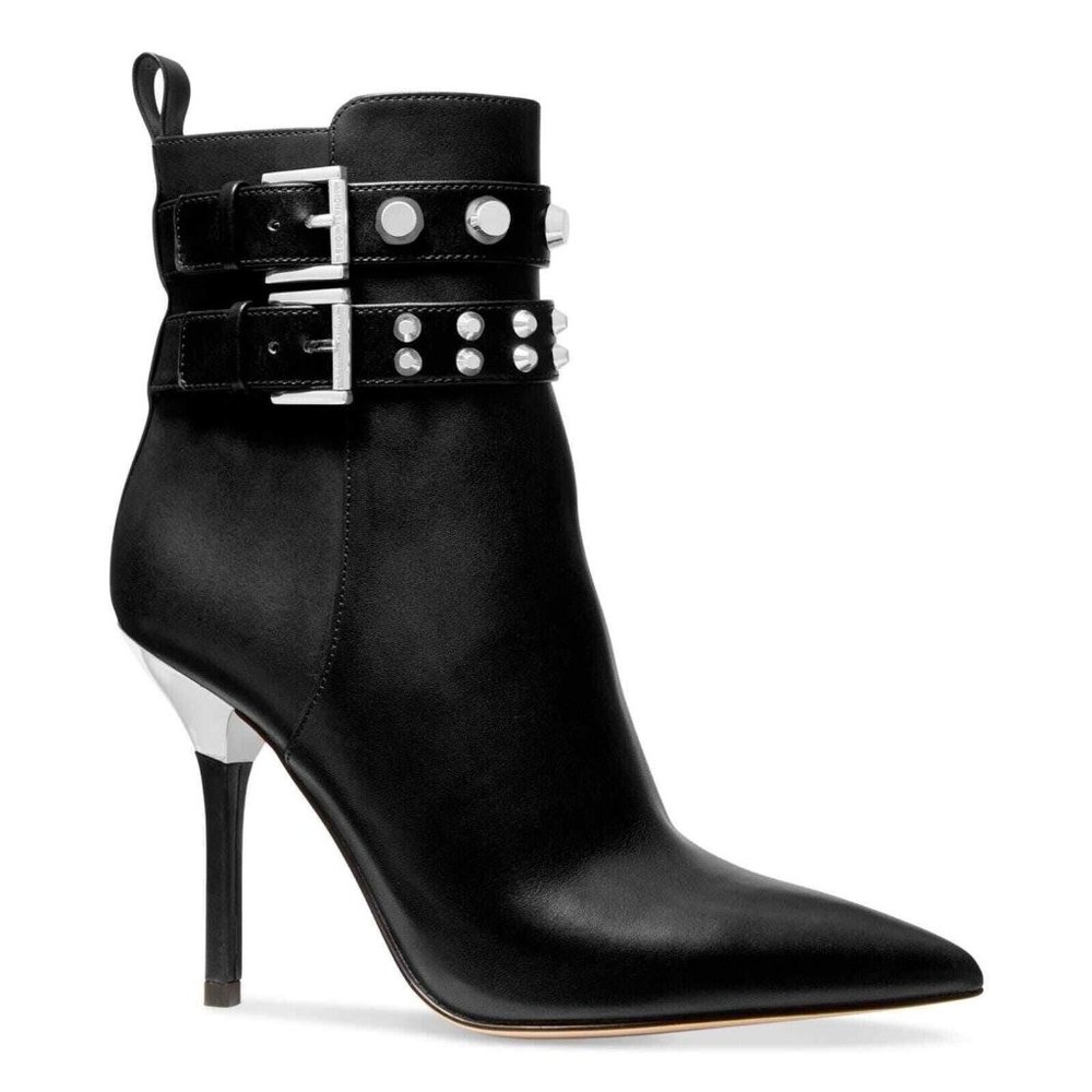 Michael Kors Women's Amal Dress Bootie Heels Studded Ankle Strap Black Size 9 - Picture 5 of 5